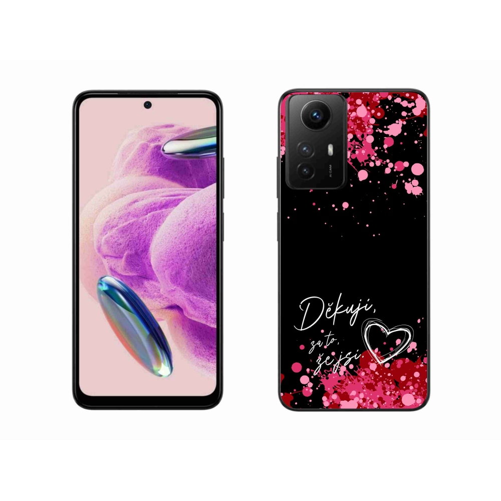 Gél borító mmCase a Xiaomi Redmi Note 12S-hez - love text 2 fekete háttérrel