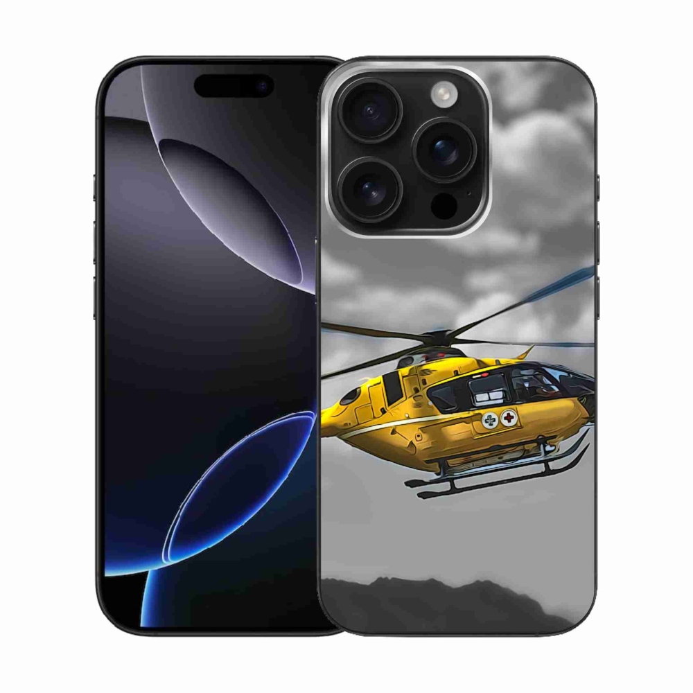 Zselés borítás mmCase iPhone 16 Pro készülékhez - sárga helikopter