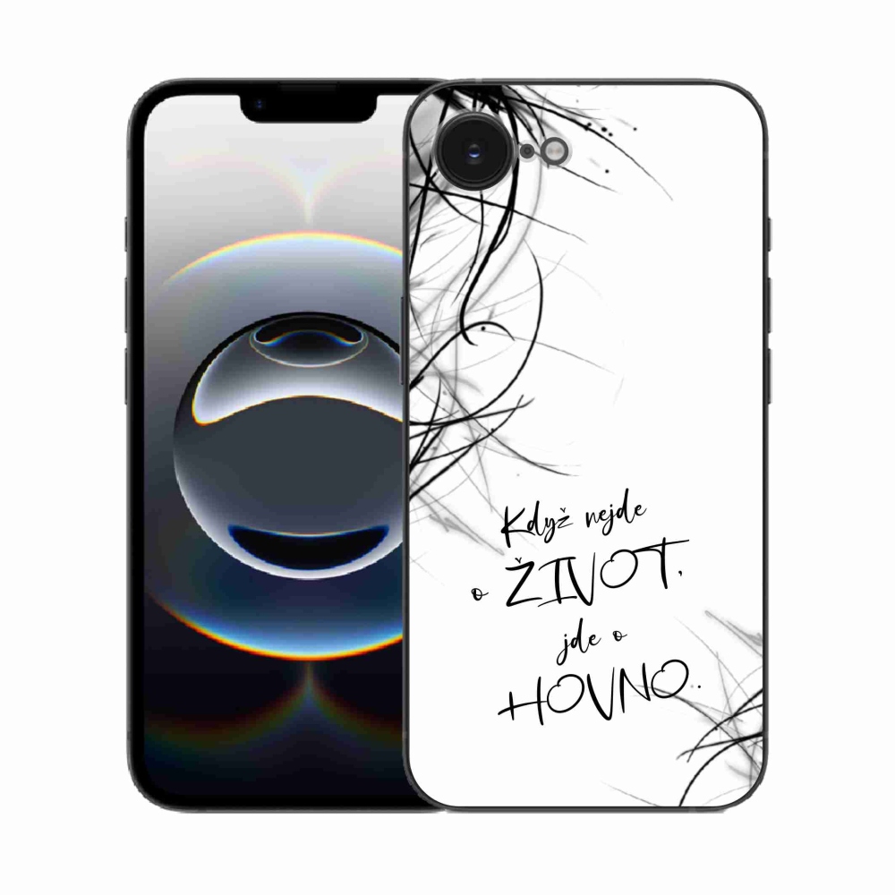 Gél borító mmCase iPhone 16e készülékhez - vicces szöveg 16 fehér háttér