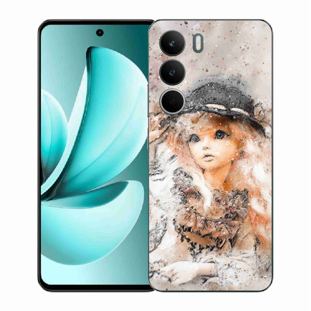 Gél borító mmCase a Realme C71 készülékhez - kislány kalapban