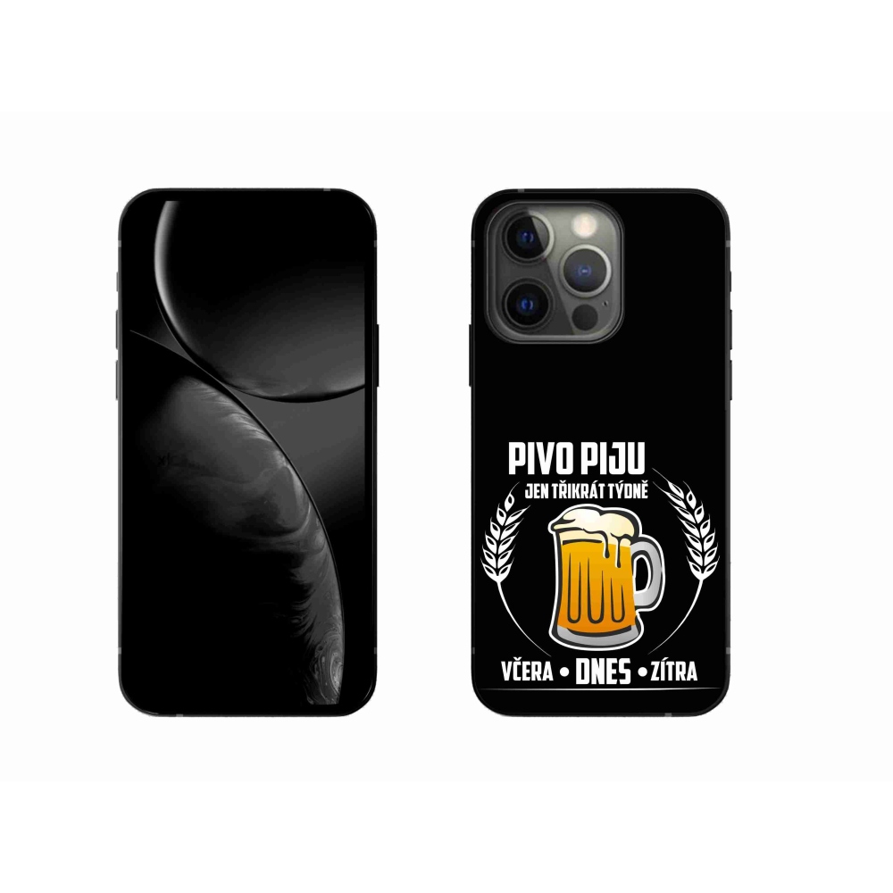 Zselés borítás mmCase iPhone 13 Pro 6.1 készülékhez - sör motívum fekete háttérrel