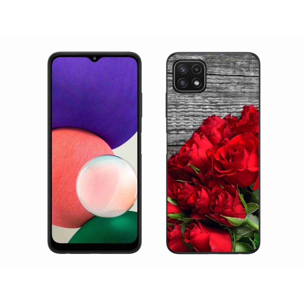 Gél védőhuzat mmCase Samsung Galaxy A22 5G - piros rózsa