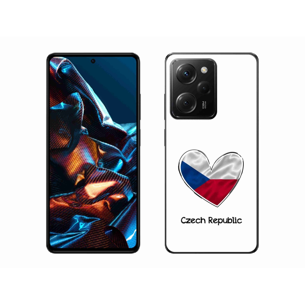 Gél borító mmCase a Xiaomi Poco X5 Pro 5G számára - szív zászló fehér háttérrel