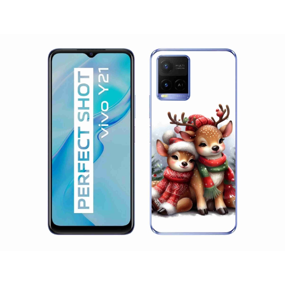 Zselés borítás mmCase a Vivo Y21/Y21s/Y33s készülékhez - Karácsonyi rénszarvas