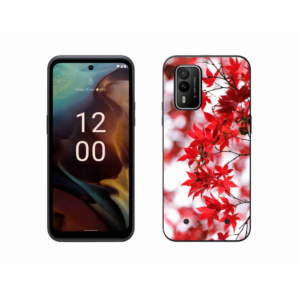 Zselés borítás mmCase a Nokia XR21 készülékhez - piros levelek