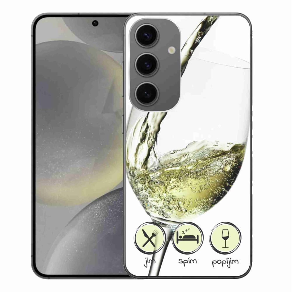 Gél tok mmCase Samsung Galaxy S24+ készülékhez - borospohár fehér