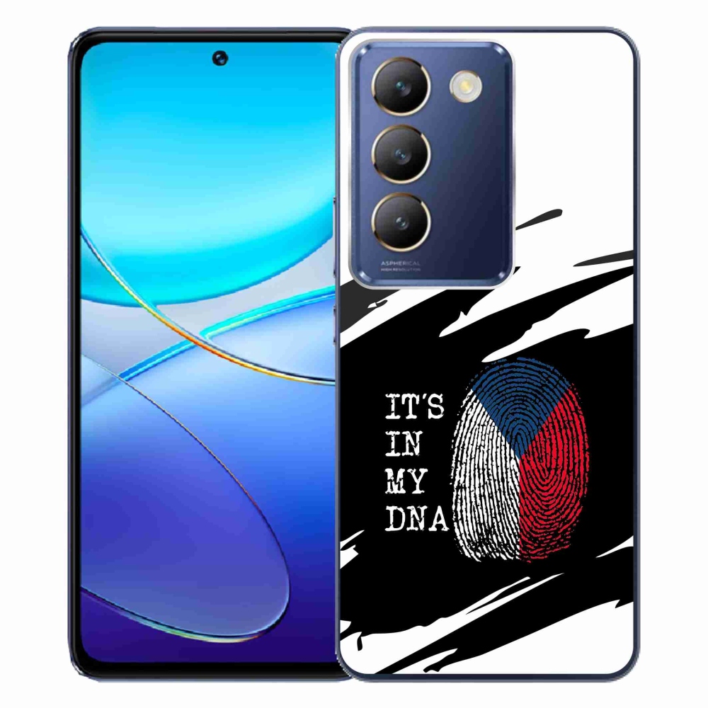 Gél borító mmCase a Vivo V40 SE 4G/5G - zászló ujjlenyomat fekete és fehér háttérrel