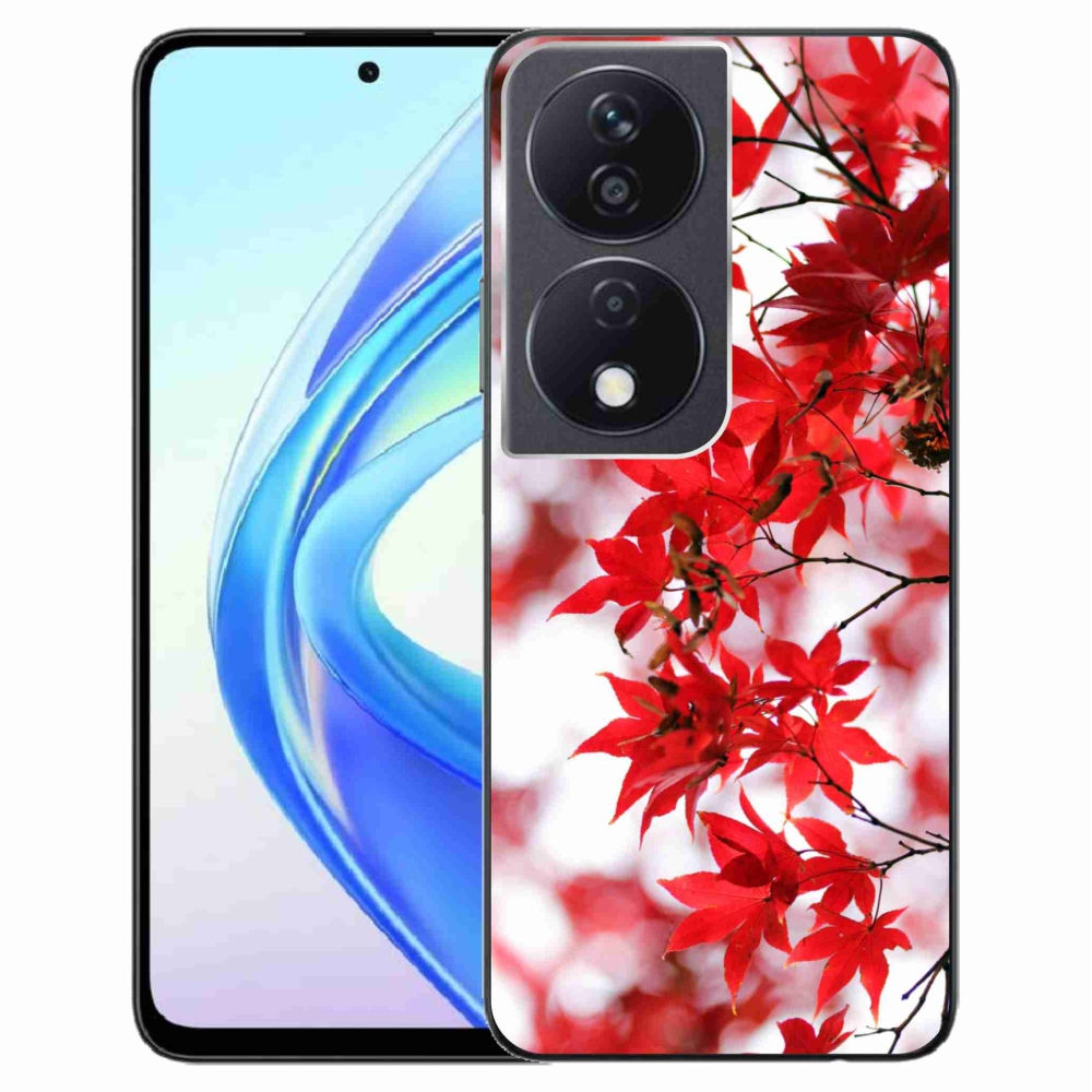 Zselés tok mmCase a Honor X7b/Honor 90 Smart készülékhez - piros levelek