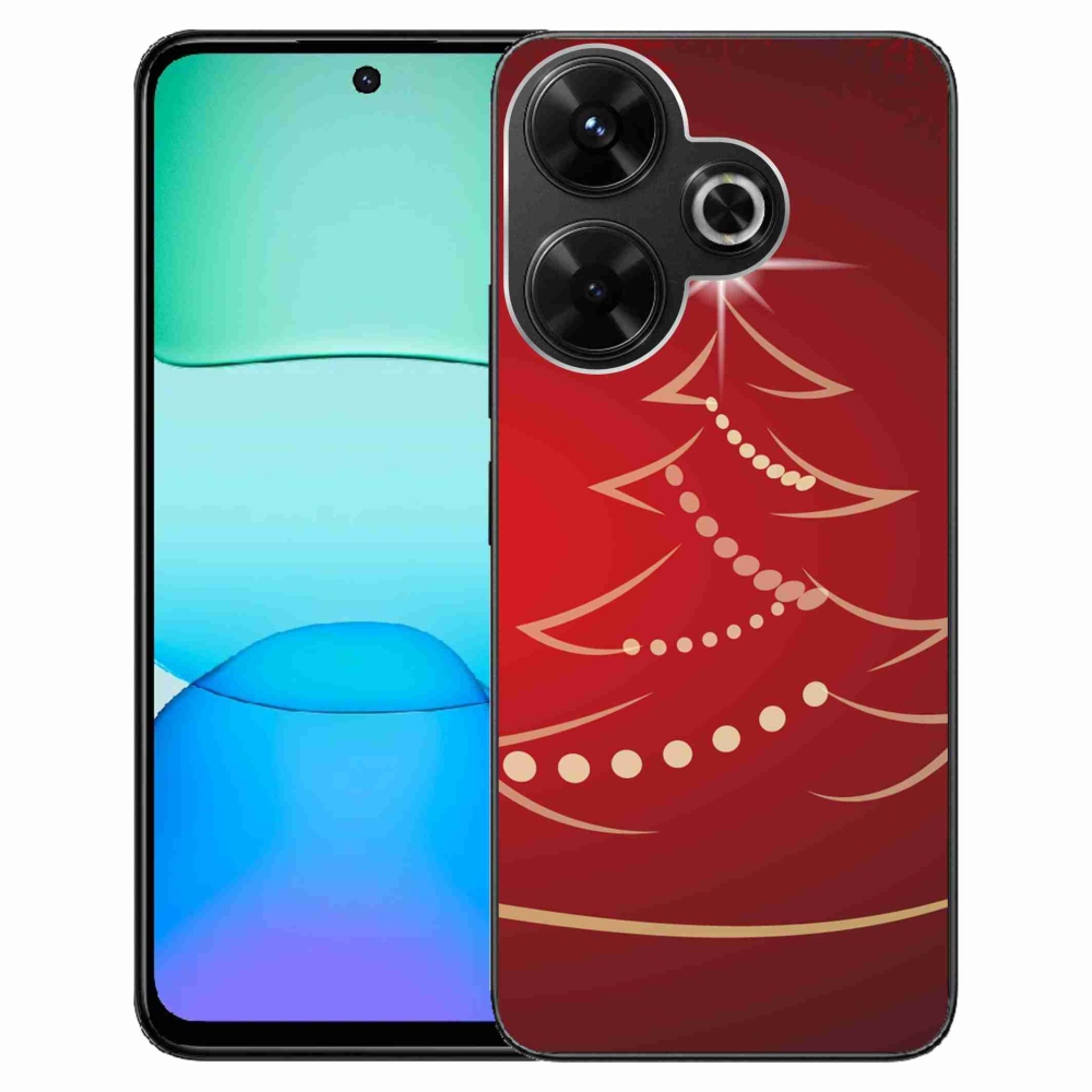 Gél borítás mmCase a Xiaomi Redmi 13 4G/Poco M6 4G - karácsonyfa karikatúra számára