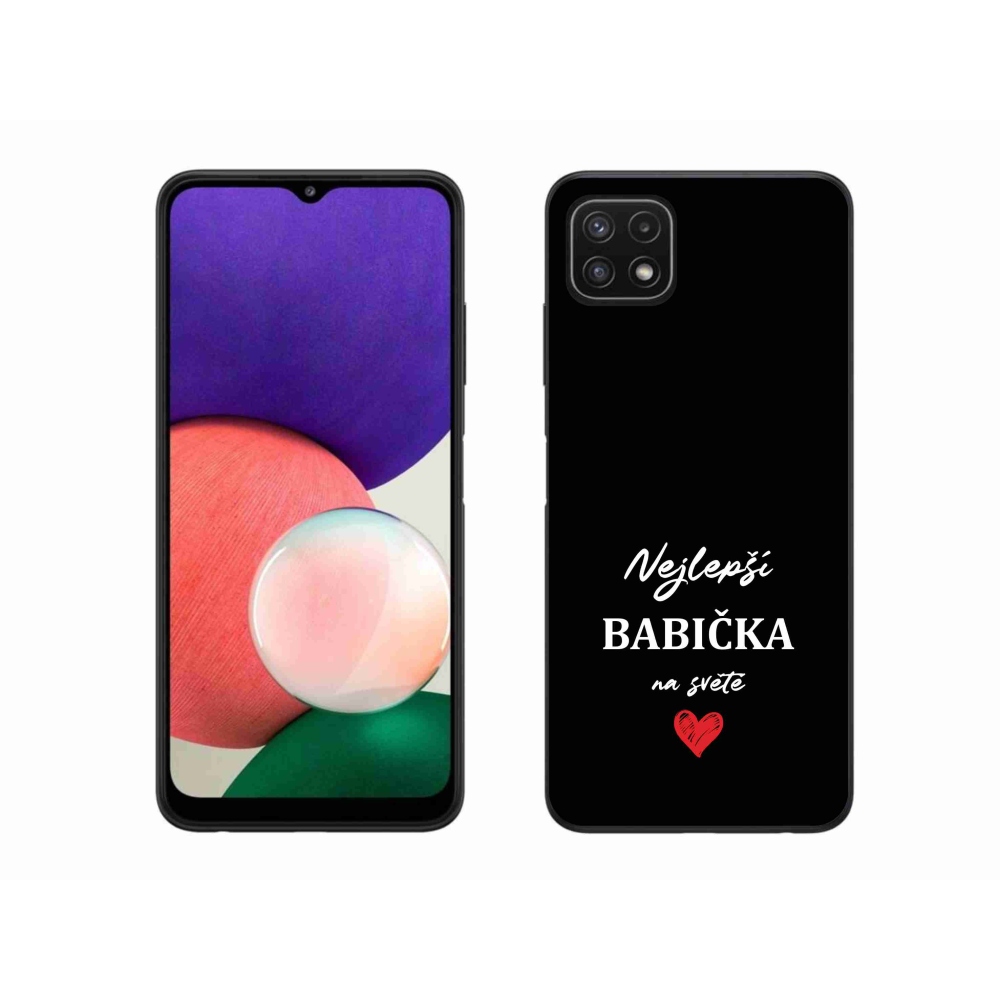Gél borító mmCase Samsung Galaxy A22 5G - a legjobb nagymama 1 fekete háttérrel
