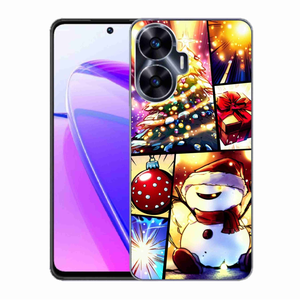 Zselés borító mmCase a Realme C55 készülékhez - karácsonyi motívumok 1