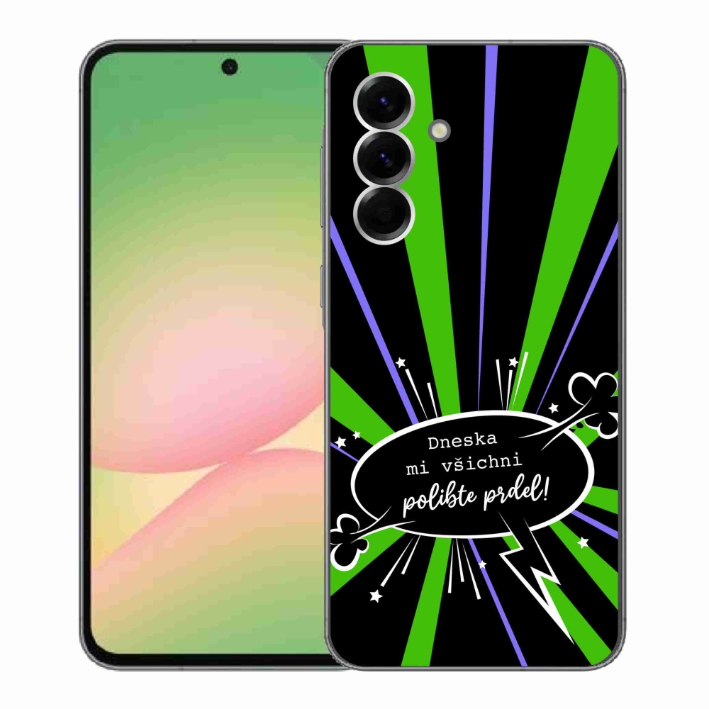 Gél borító mmCase Samsung Galaxy A56 5G - vicces szöveg 15 fekete háttérrel