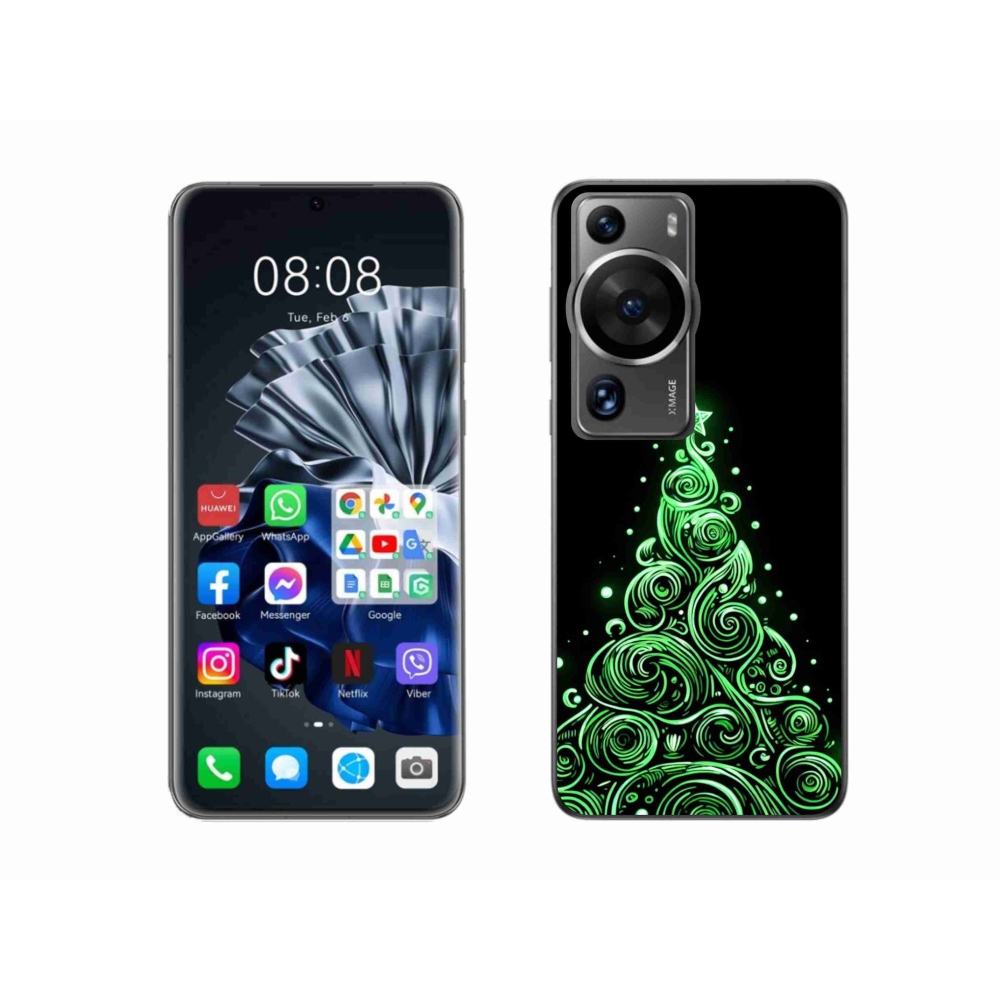 Gél borítás mmCase a Huawei P60 Pro számára - neon karácsonyfa 3