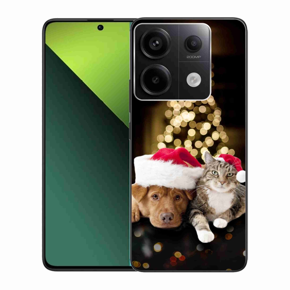 Gél borító mmCase a Xiaomi Redmi Note 13 Pro 5G/Poco X6 5G - Karácsonyi kutya és macska számára