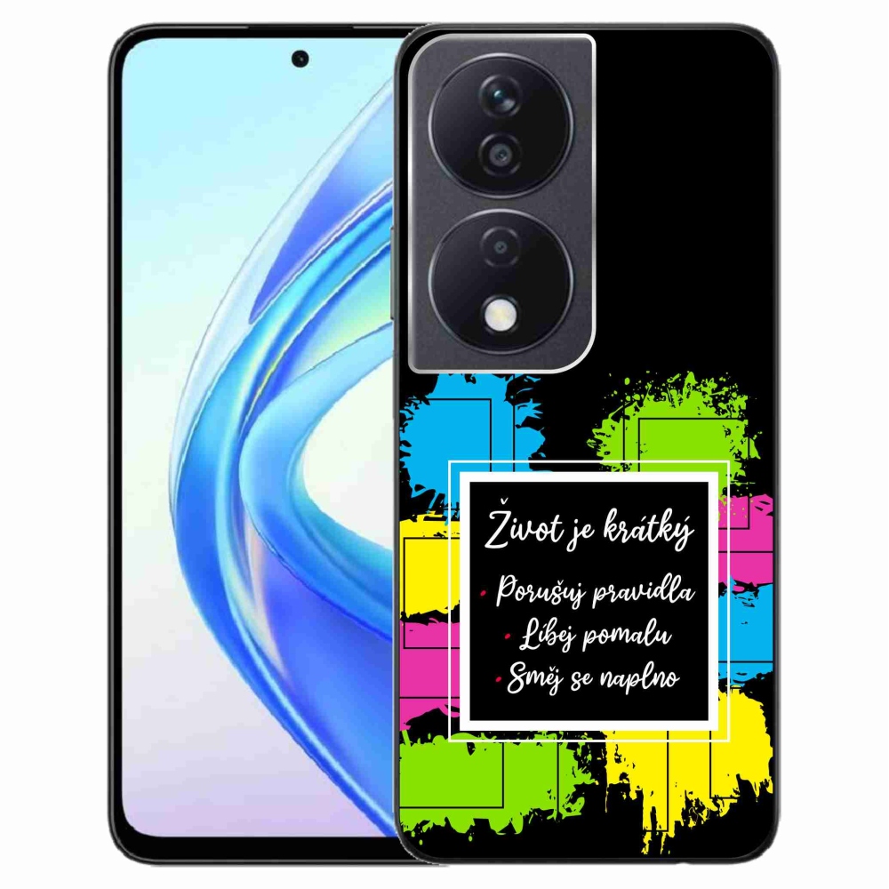 Gél borítás mmCase a Honor X7b/Honor 90 Smart készülékhez - Idézet 5 fekete háttér