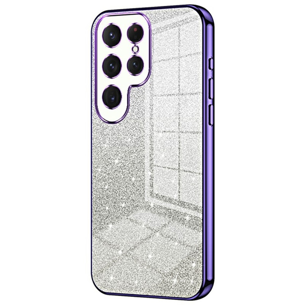 Vágott zselés csillogó tok Samsung Galaxy S25 Ultra készülékhez - lila