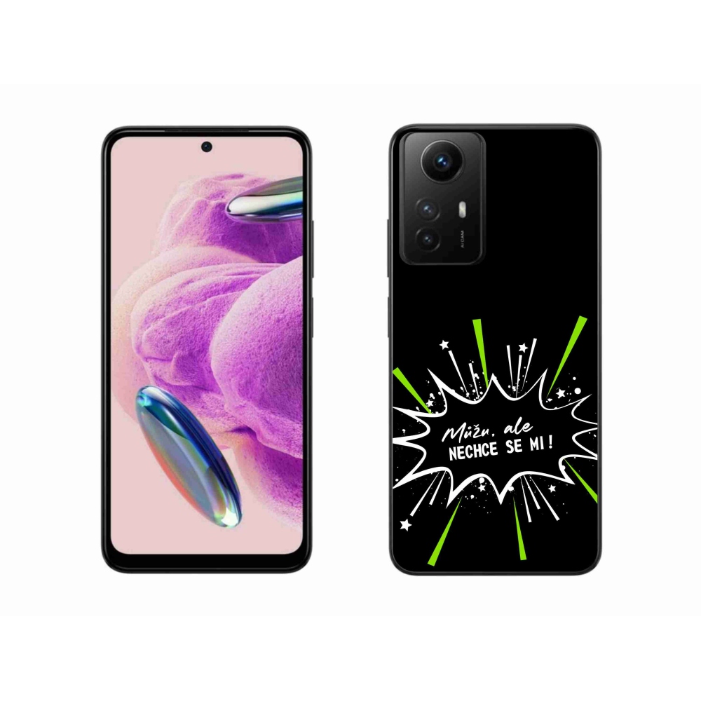 Gél borító mmCase a Xiaomi Redmi Note 12S-hez - vicces szöveg 11 fekete háttérrel