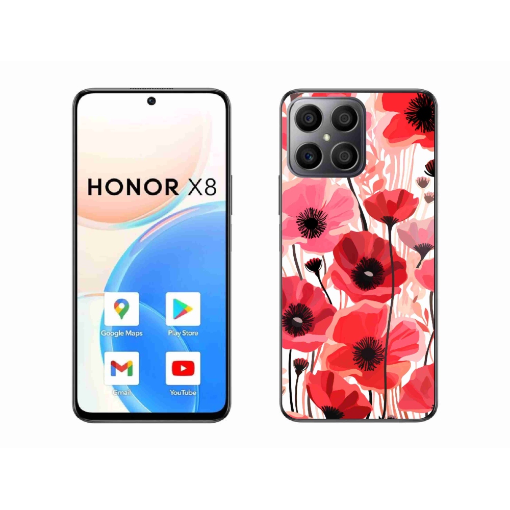 Zselés borítás mmCase a Honor X8-hoz - mákos 1