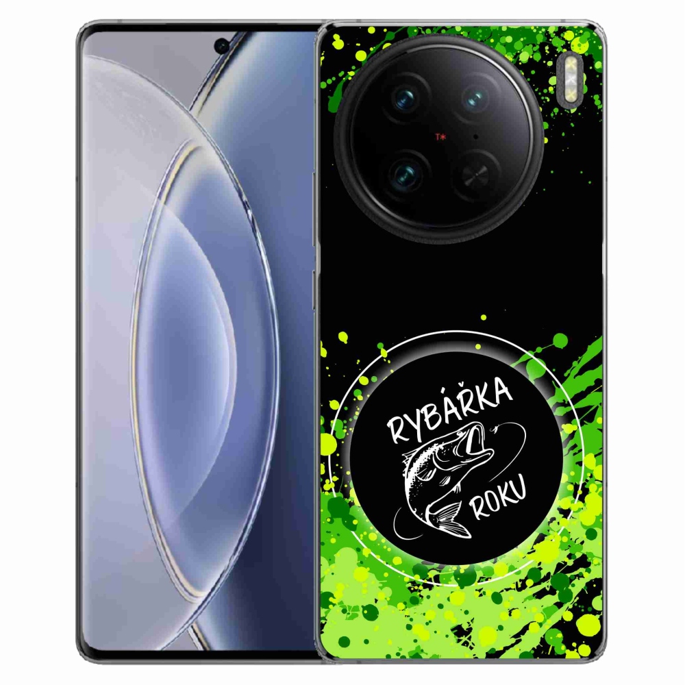 Gél borítás mmCase a Vivo X90 Pro-n - az év horgásza fekete háttérrel