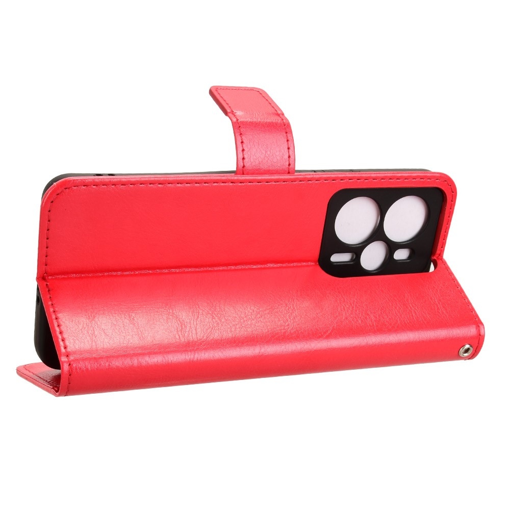 Őrült könyvtáska a Realme 14 5G/14T 5G számára - piros