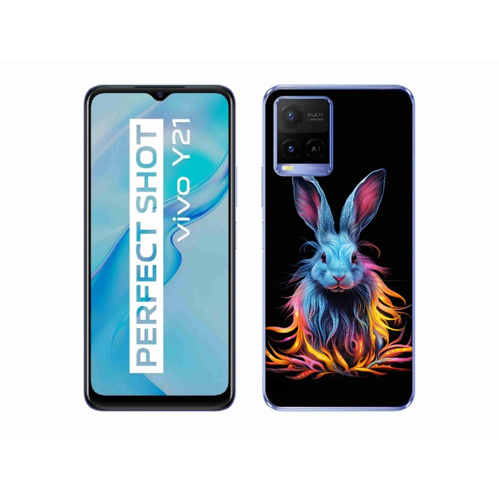 Zselés borítás mmCase a Vivo Y21/Y21s/Y33s modellhez - absztrakt nyúl