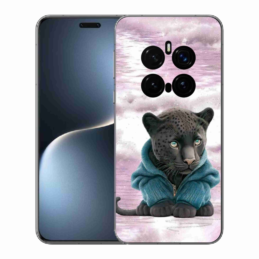 Gél borítás mmCase a Honor Magic 7 Pro 5G készülékhez - fekete párduc pulóverben