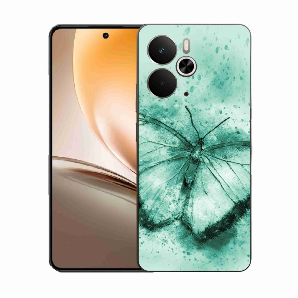 Zselés borítás mmCase a Realme 14 5G/14T 5G készülékhez - zöld pillangó