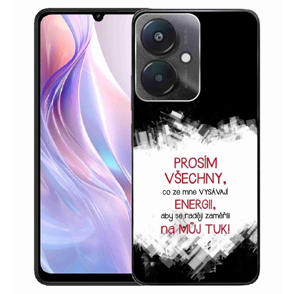 Gél borító mmCase a Xiaomi Redmi 13C 5G - vicces szöveg 1 piros