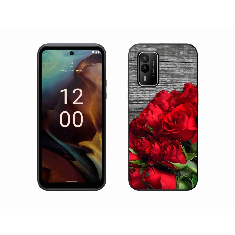 Zselés borítás mmCase a Nokia XR21 készülékhez - piros rózsa
