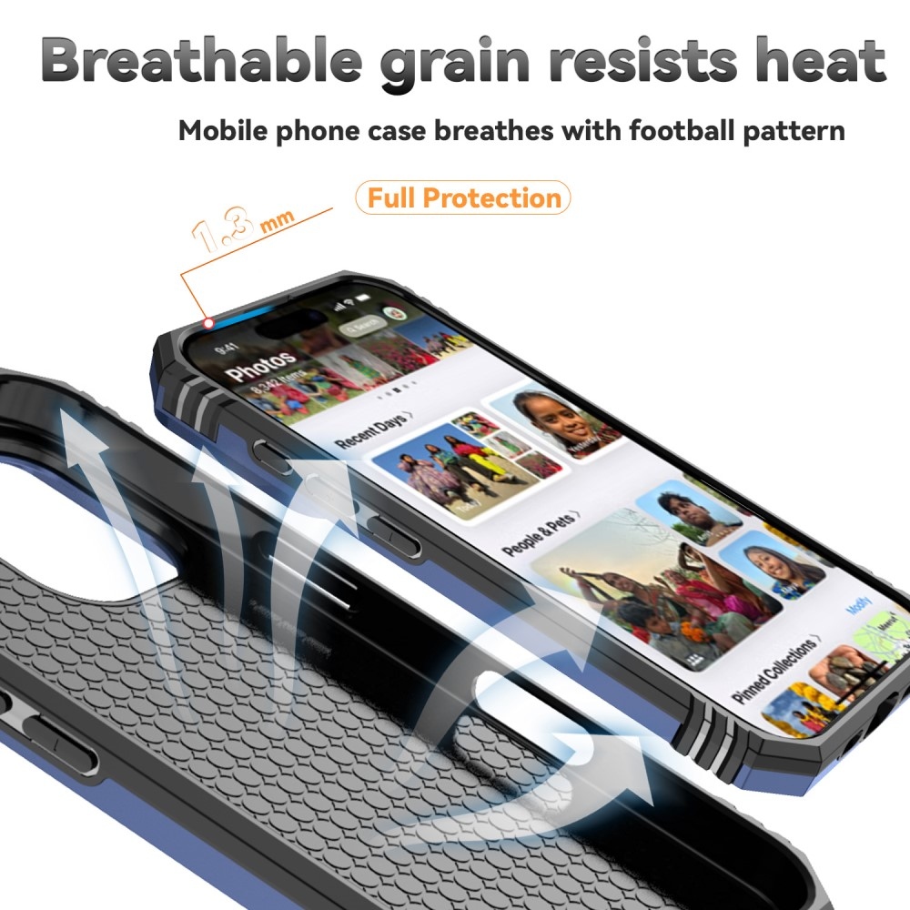 Tartós csúszásálló borító iPhone 16 készülékhez - kék