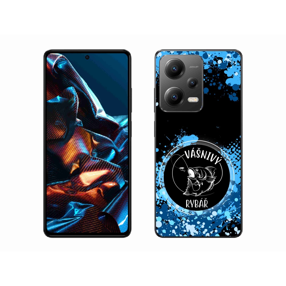 Gél borító mmCase a Xiaomi Redmi Note 12 Pro 5G számára - szenvedélyes halász fekete háttérrel