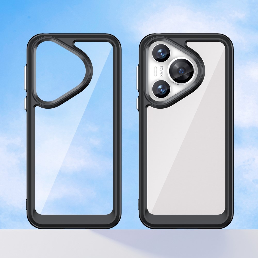 Gél tok fix hátlappal a Huawei Pura 70 készülékhez - fekete