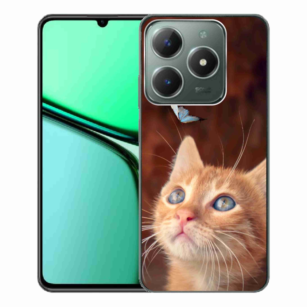 Gél borító mmCase a Realme C61 készülékhez - pillangó és cica