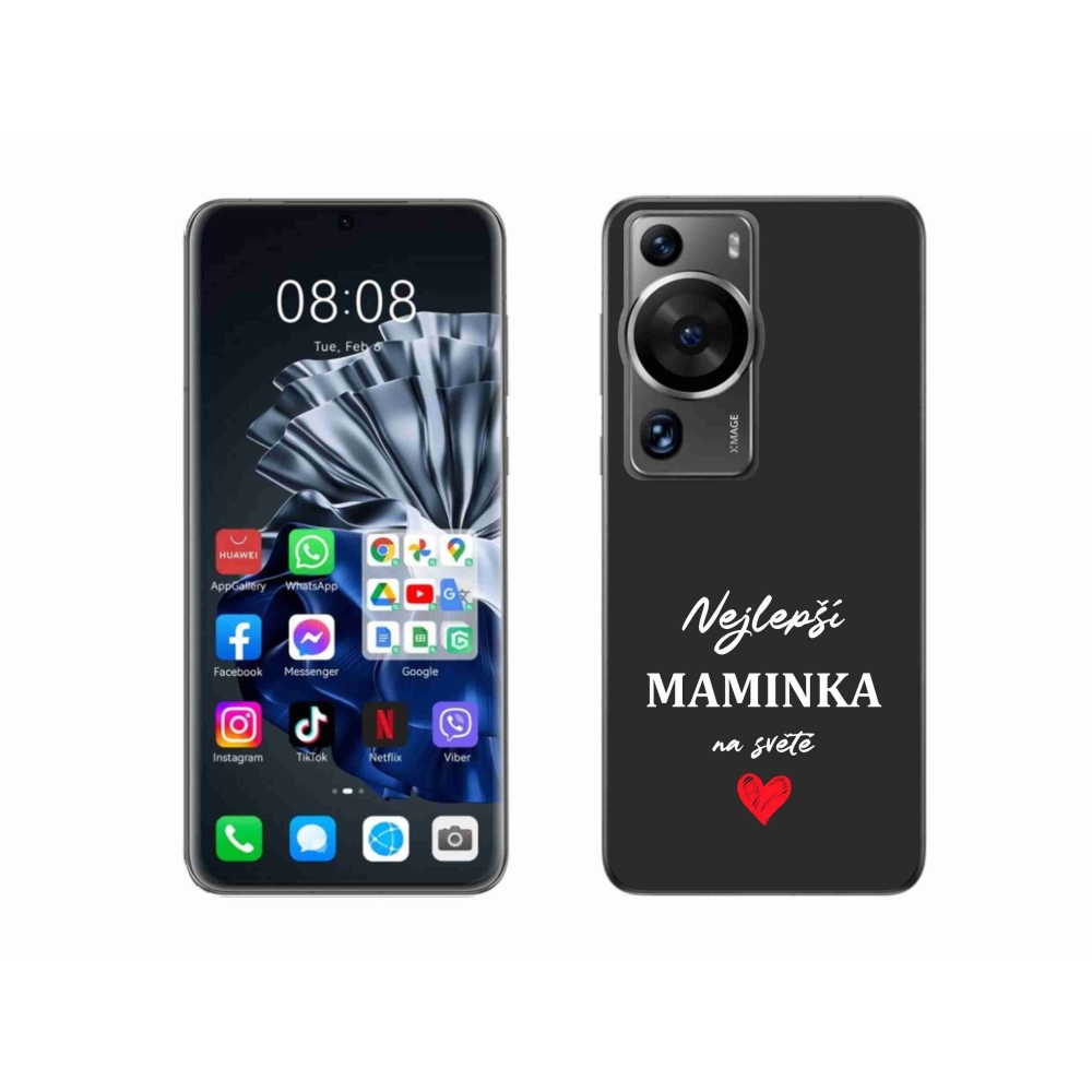 Gél borító mmCase a Huawei P60 Pro - legjobb anya 1 fekete háttérrel