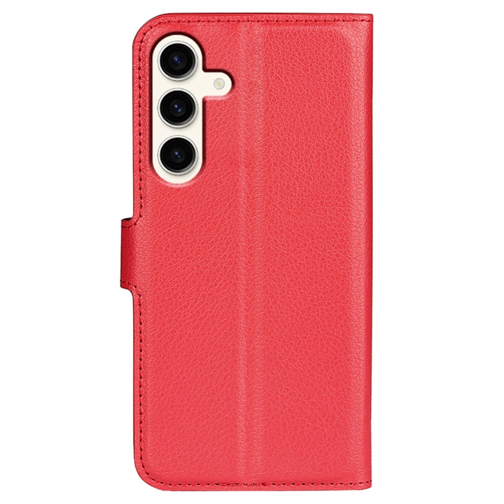Litchi könyv tok Samsung Galaxy S24+ készülékhez - piros