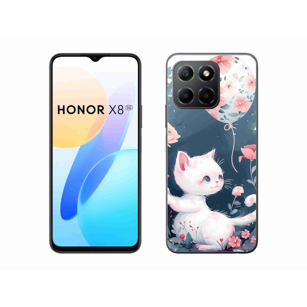 Gél borítás mmCase a Honor X8 5G készülékhez - cica lufival