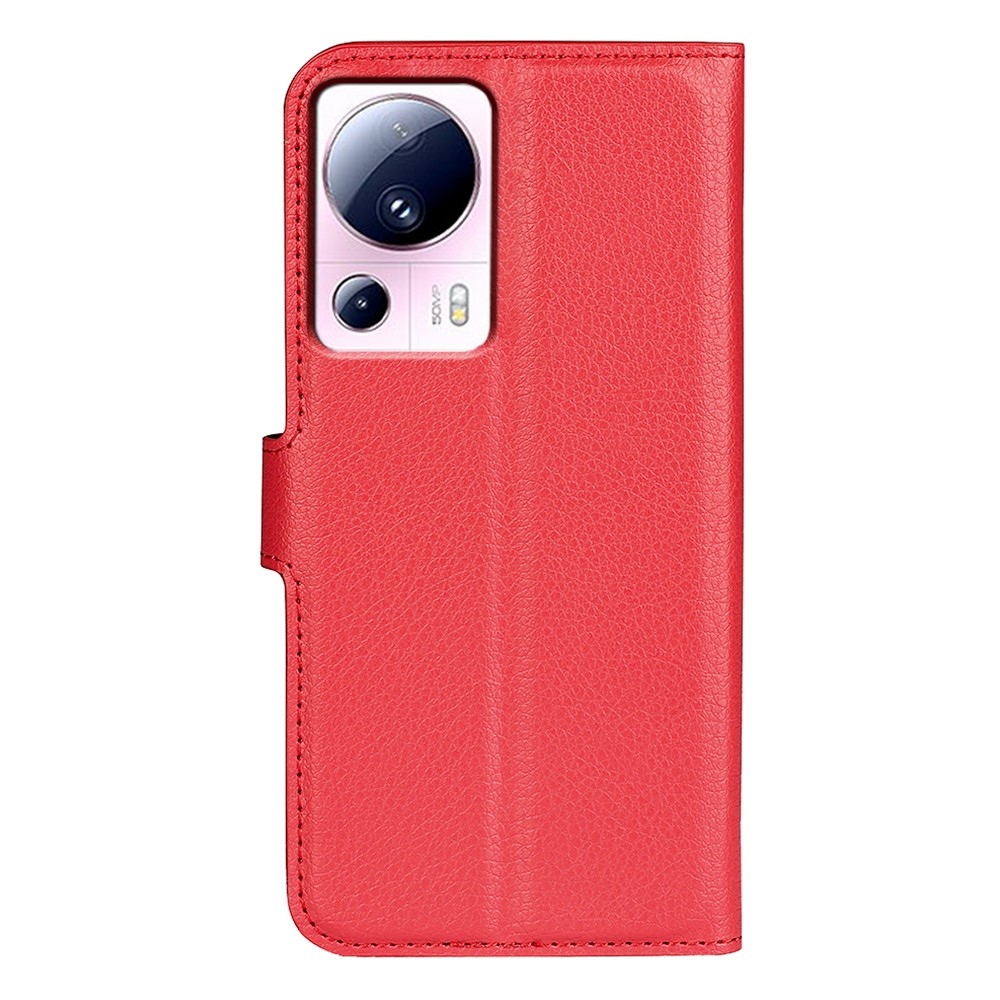 Litchi könyv tok Xiaomi 13 Lite-hoz - piros