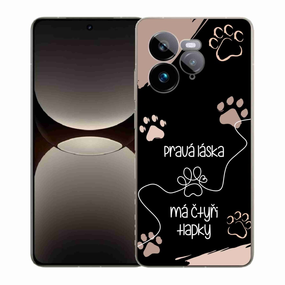 Gél borítás mmCase a Realme GT 7 Pro 5G készülékhez - kutyamotívum 1 fekete háttér