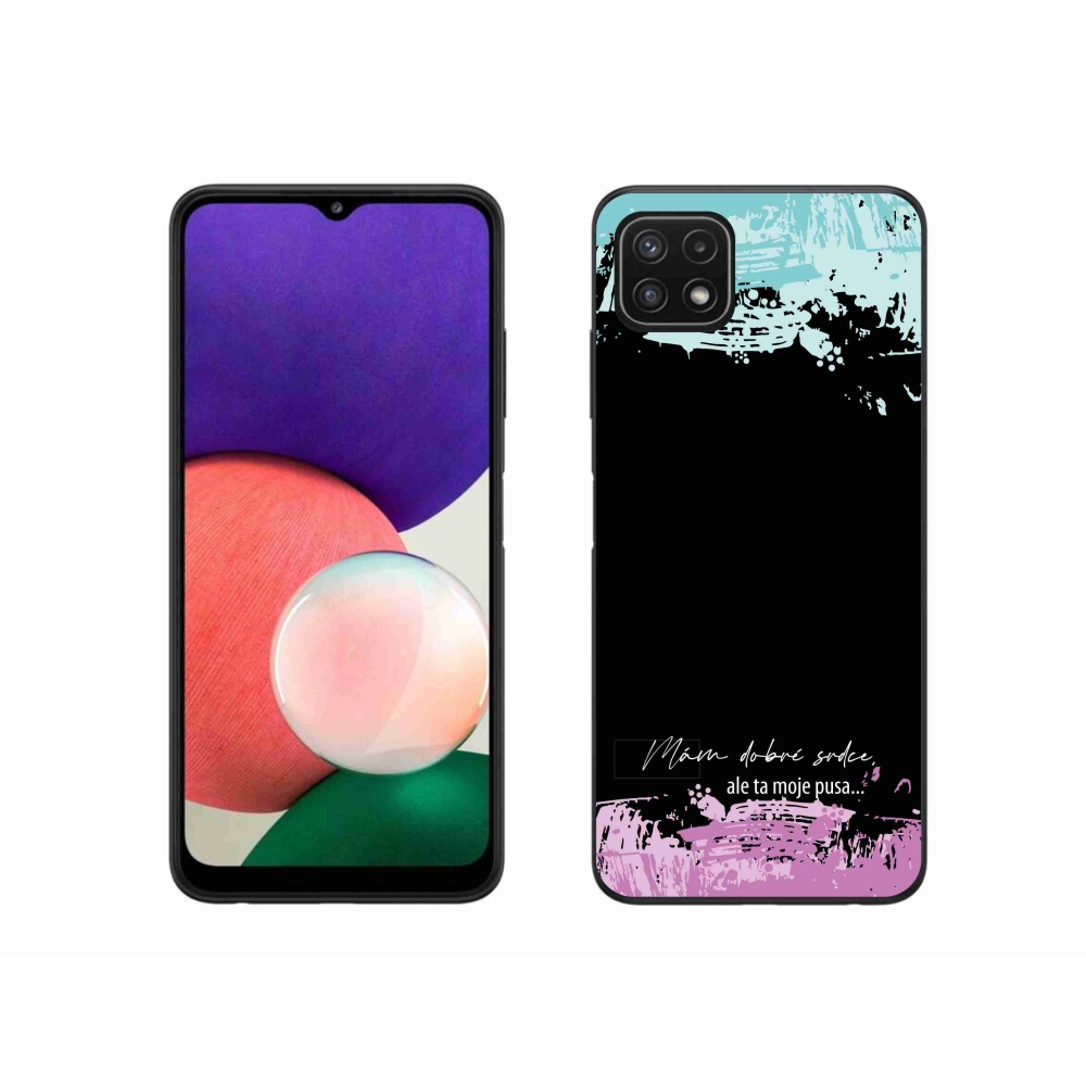 Gél borító mmCase Samsung Galaxy A22 5G - vicces szöveg 3 fekete háttérrel