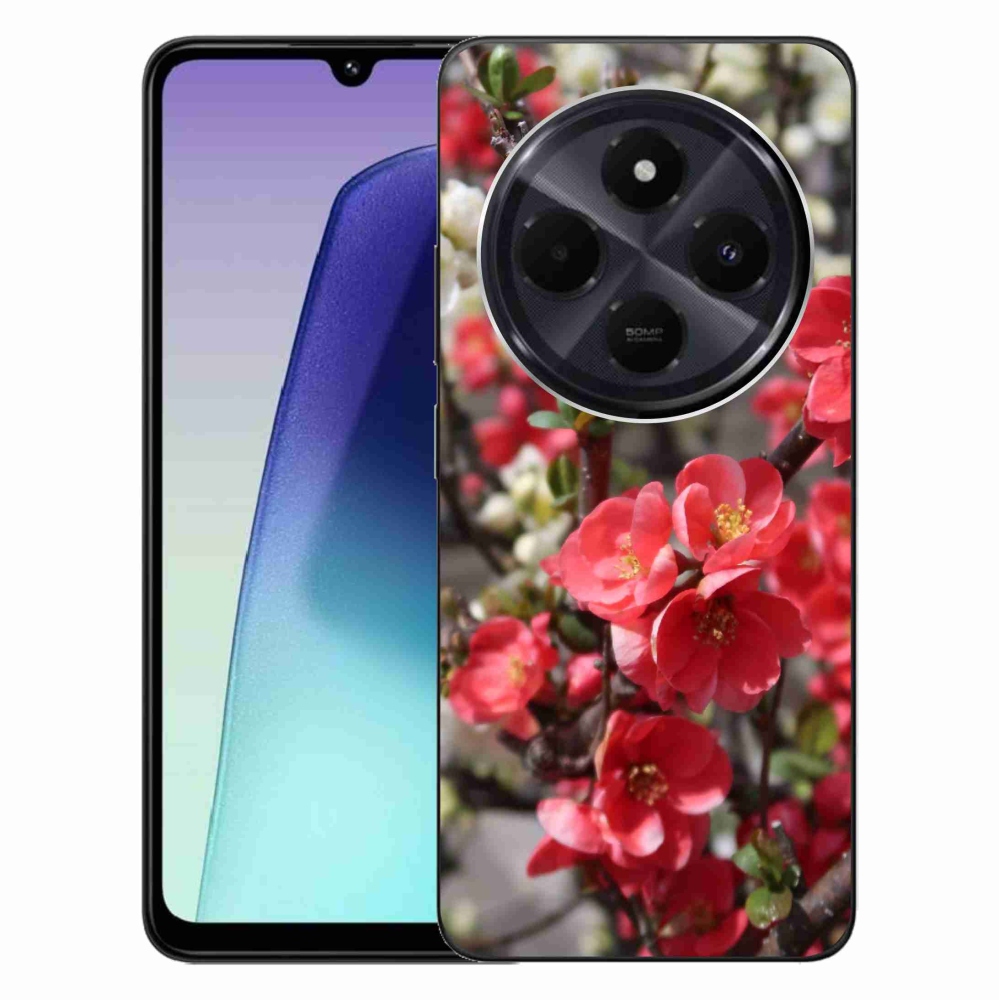 Gél borító mmCase a Xiaomi Redmi 14C/Poco C75-hez - piros virágok