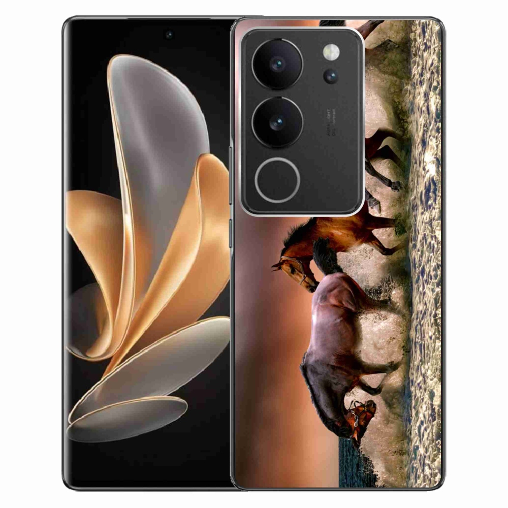 Gél tok mmCase a Vivo V29 5G készülékhez - lovak 1