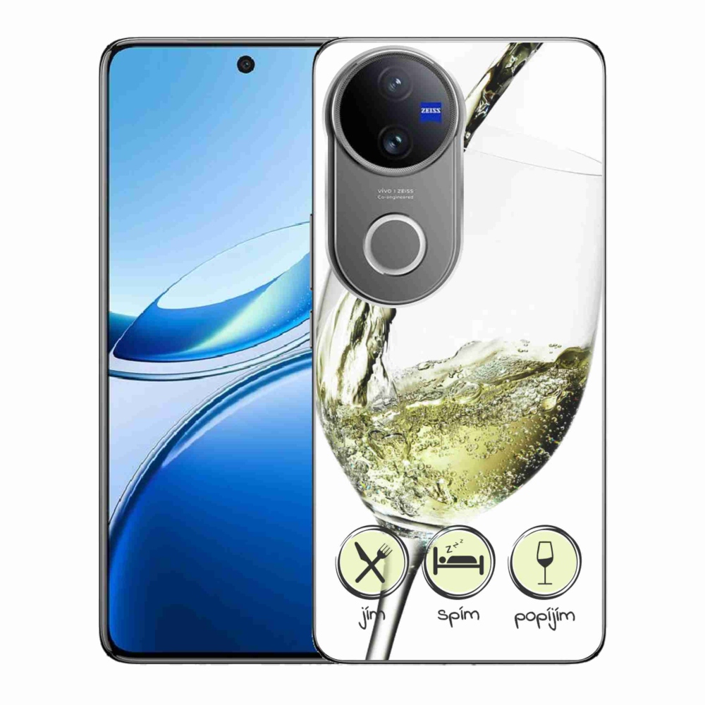 Zselés borítás mmCase a Vivo V50 5G készülékhez - borospohár fehér