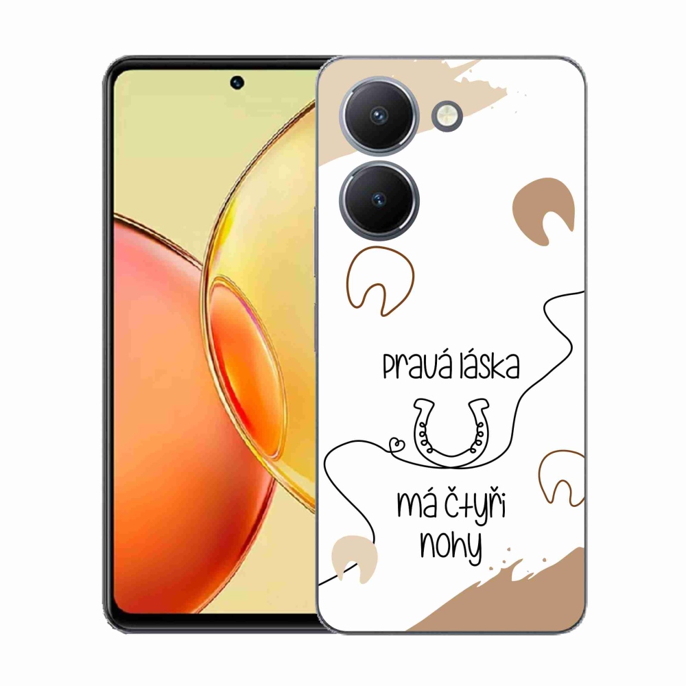 Gél borító mmCase a Vivo Y36-hoz - ló motívum fehér háttérrel