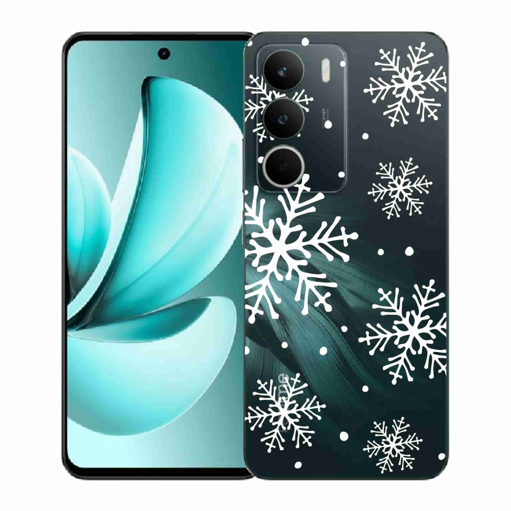 Zselés borítás mmCase a Realme C71 készülékhez - fehér pelyhek átlátszó háttéren