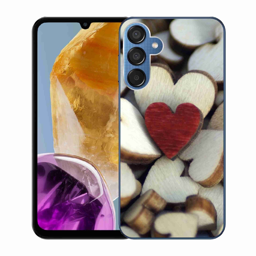 Gél védőhuzat mmCase Samsung Galaxy M15 5G - gravírozott piros szív