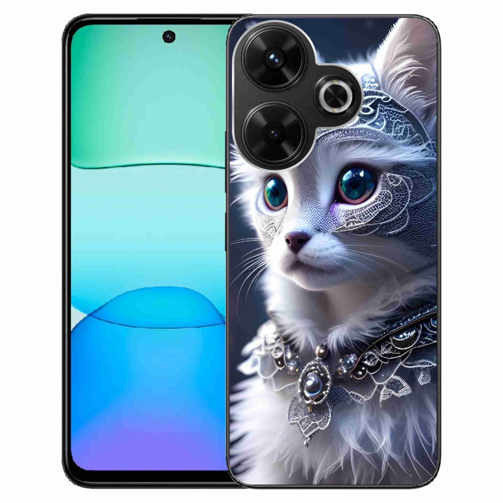 Gél borítás mmCase a Xiaomi Redmi 13 4G/Poco M6 4G számára - fehér macska