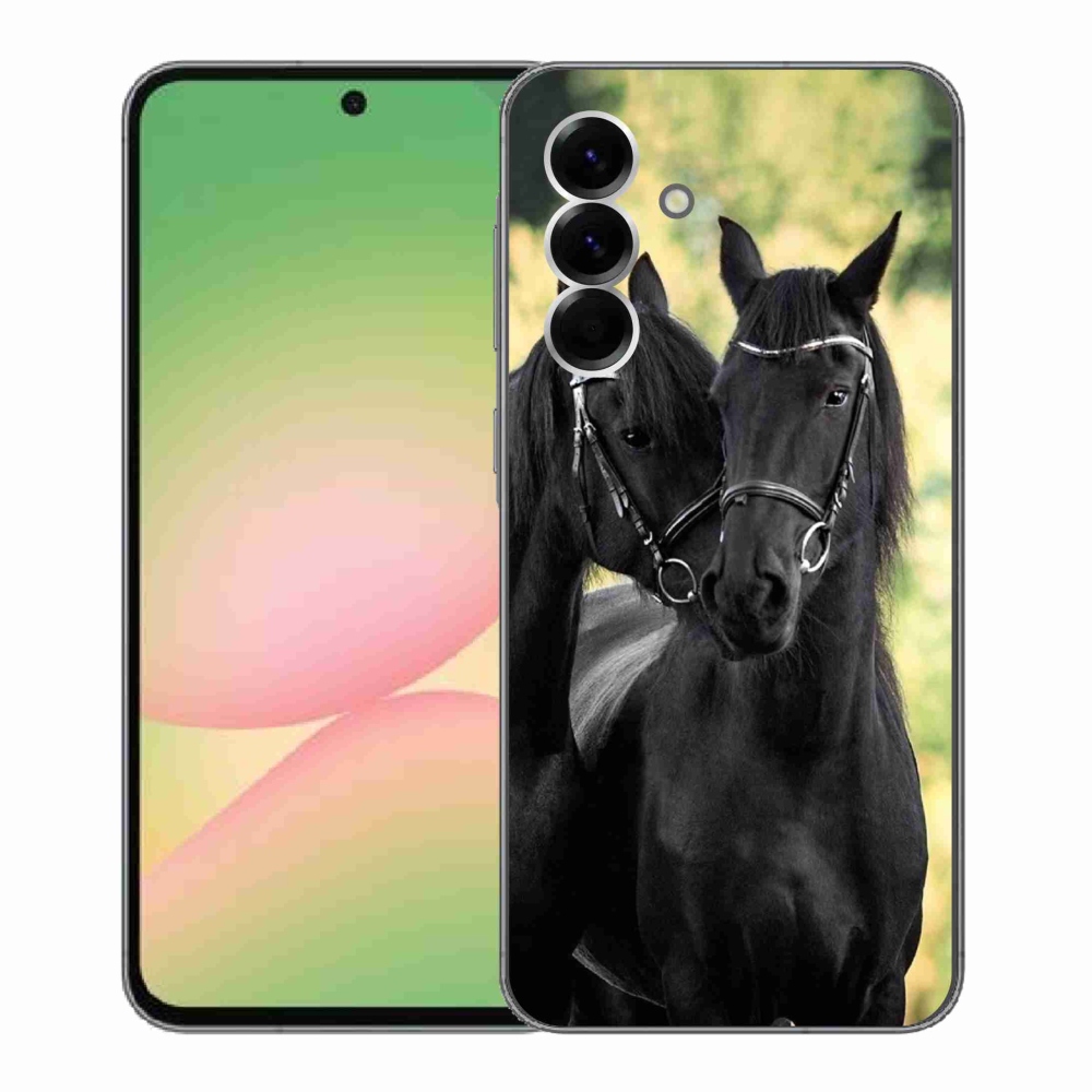 Zselés borítás mmCase Samsung Galaxy A56 5G - két fekete ló