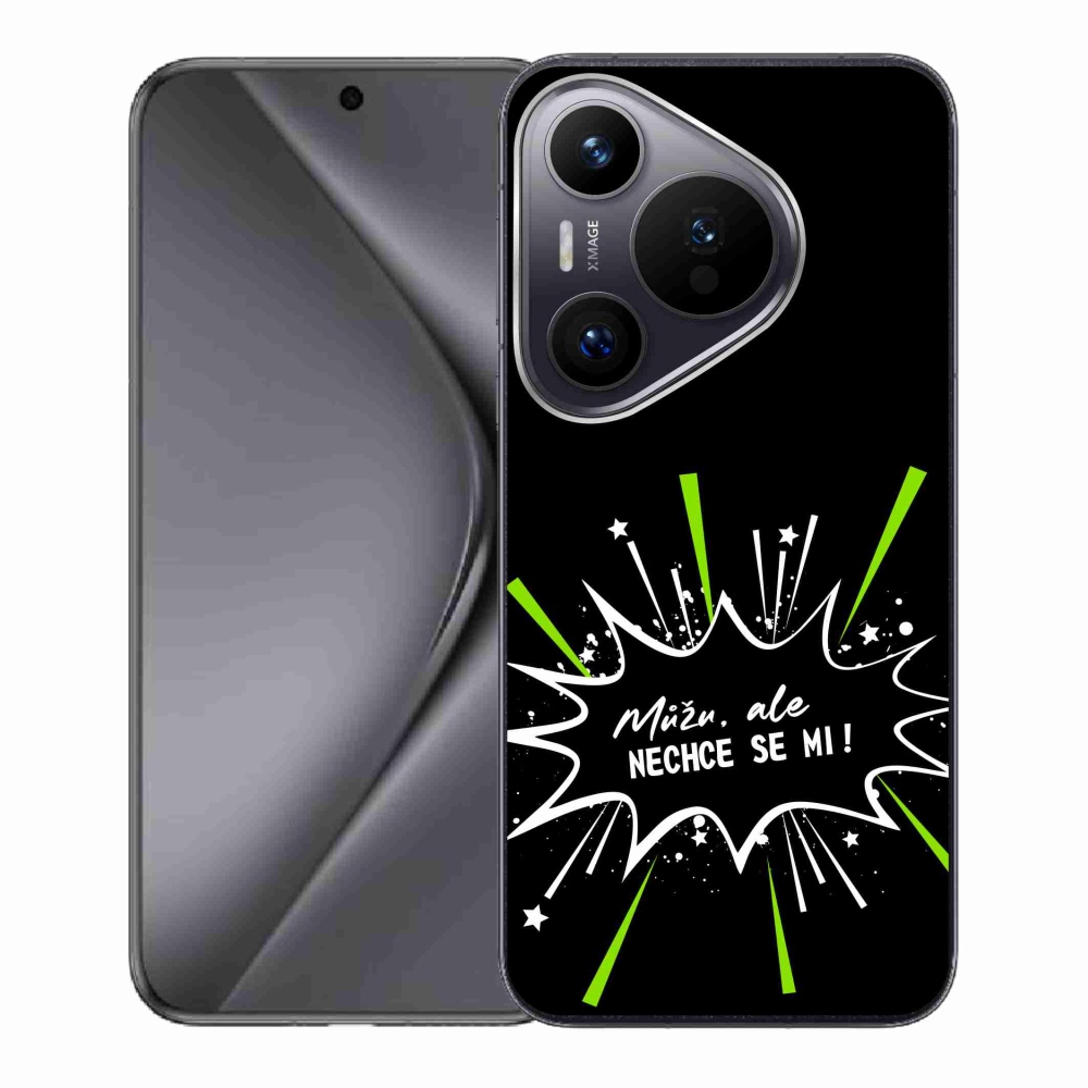 Gél borító mmCase a Huawei Pura 70 készülékhez - vicces szöveg 11 fekete háttér