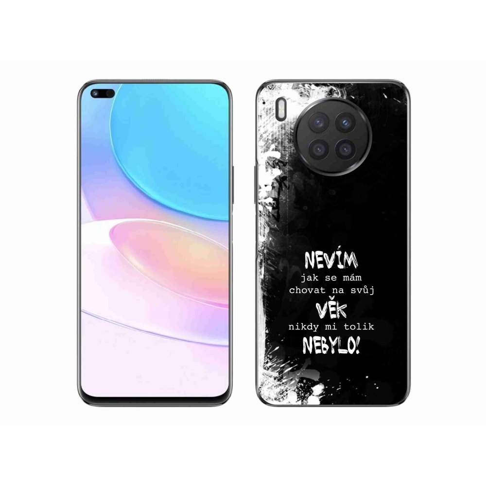 Gél borító mmCase a Huawei Nova 8i készülékhez - vicces szöveg 14 fekete háttér