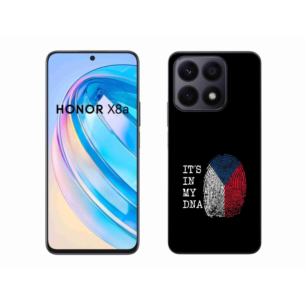 Zselés borítás mmCase a Honor X8a számára - zászlós ujjlenyomat fekete háttérrel